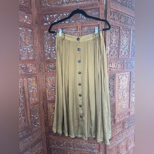 monoprix femme gold silky skirt